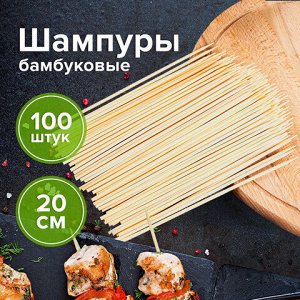 Шпажки-шампуры для шашлыка бамбуковые 200 мм, 100 штук, WELDAY, 607570, 67