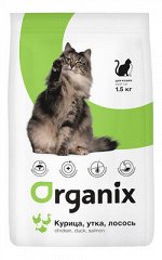 Сухой корм Organix Для кошек: курица, утка и лосось (Adult Cat Chicken, Duck, Salmon) | Adult Cat Chicken, Duck, Salmon . 1.5 кг. Супер премиум. Россия