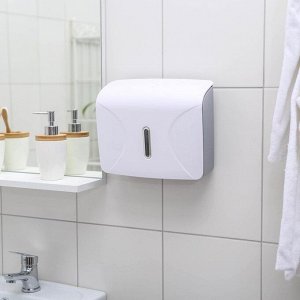 Диспенсер для бумажных полотенец в листах, пластик, 21.5x9x26.5 см, белый
