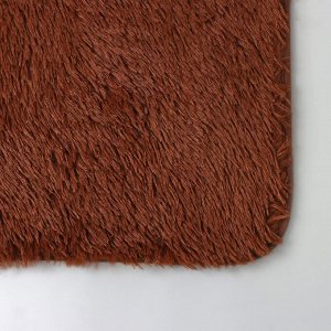Набор ковриков для ванной и туалета Доляна «Пушистик», 3 шт: 32?40, 40?50, 50?80 см, цвет коричневый