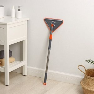 Щётка для окон Raccoon, фигурная, телескопическая стальная ручка 80(125) см, водосгон силикон 26 см, насадка из микрофибры 26x17.5 см