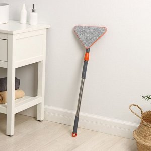 Щётка для окон Raccoon, фигурная, телескопическая стальная ручка 80(125) см, водосгон силикон 26 см, насадка из микрофибры 26x17.5 см
