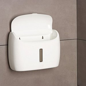 Диспенсер для бумажных полотенец в листах, пластик, 27x11.5x21 см, белый