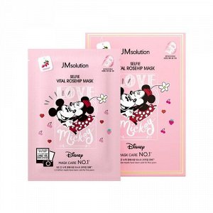 JMsolution Маска тканевая освежающая с шиповником с рисунком – Disney collection selfie vital rosehip mask,30мл