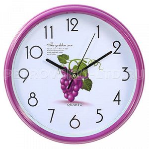 Часы настенные "Виноград" д26см пластм., фиолетовый (Китай)