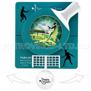 Часы настенные "Настольный теннис" 30х31,5см, пластм., с ход