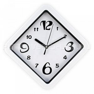 Часы настенные "Ромб" 26х26см, пластм., белый (Китай)