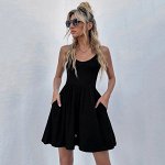 Женский летний комбинезон, цвет черный