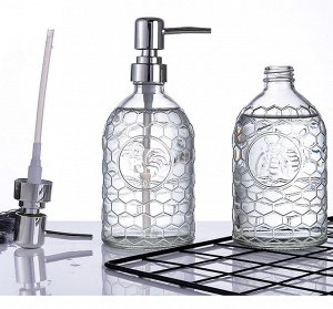Бутылочка с дозатором для ванной комнаты, дизайн "пчела", прозрачная