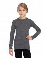 Футболка  подростковая с длинным рукавом unisex, цвет серый меланж