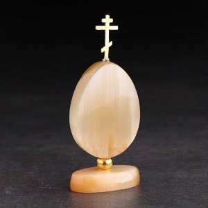 Сувенир " Яйцо с крестом "Богоматерь Семистрельная"", селенит