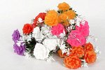 Цветы искусственные Букет розочек пластиковый Н:32см/6г (mix 12 шт.)