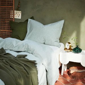 Комплект постельного белья BELLADONNA 150x200 см, 50x70 см, зеленый/полоска