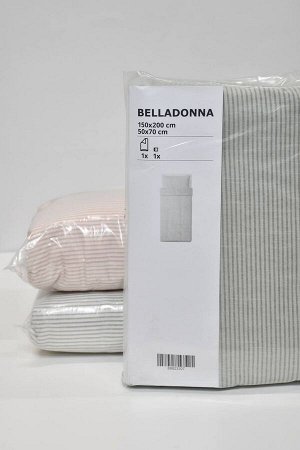 Комплект постельного белья BELLADONNA 150x200 см, 50x70 см, зеленый/полоска