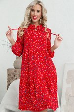 Платье &quot;Меренга&quot; (цветы алый)