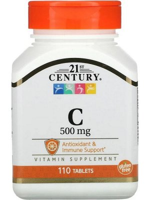 21st Century, витамин C, 500 мг, 110 таблеток