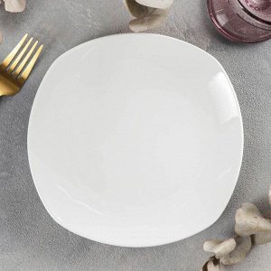Тарелка фарфоровая десертная Wilmax Ilona, d=19,5 см, цвет белый