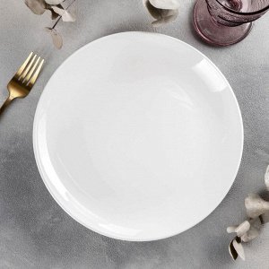 Тарелка фарфоровая обеденная Olivia Pro, d=25,5 см, с утолщённым краем, цвет белый