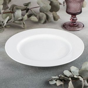 Тарелка фарфоровая обеденная Wilmax Stella Pro, d=25,5 см, цвет белый