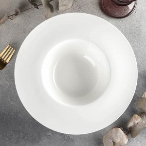 Тарелка фарфоровая для пасты Wilmax, 600 мл, d=25 см, цвет белый