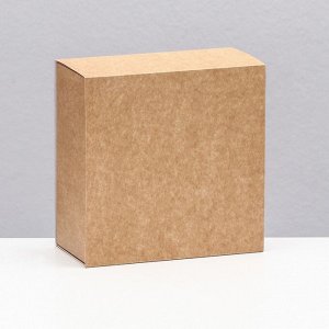 Коробка самосборная, крафт 16 х 16 х 7,5 см