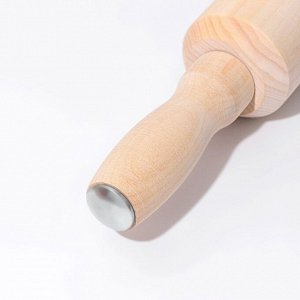 Скалка с вращающимися ручками, 30х6 см, липа