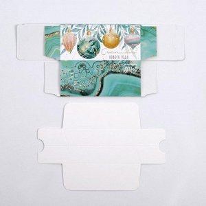 Коробка новогодняя для макарун «Счастливого Нового года» 12*5.5*5.5 см