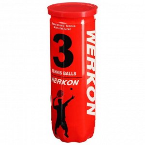 Мяч для большого тенниса WERKON 989, с давлением, набор 3 шт