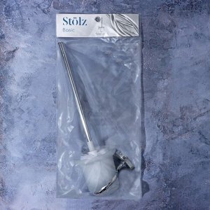 Ёрш для унитаза с подставкой настенный Штольц Stölz «Нео», 12x14x36 см, цвет хромированный