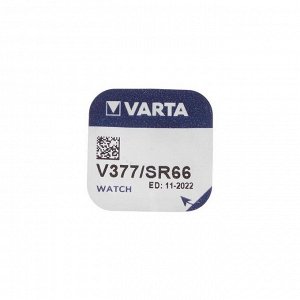 Батарейка цинковая Varta, V377 (SR626SW/SR66/G4)-1BL, 1.55В , блистер, 1 шт.