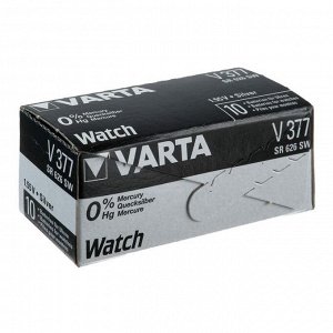 Батарейка цинковая Varta, V377 (SR626SW/SR66/G4)-1BL, 1.55В , блистер, 1 шт.