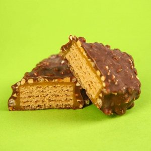 Шоколадные конфеты «Остановка», с карамелью, арахисом и криспи, 60 г.