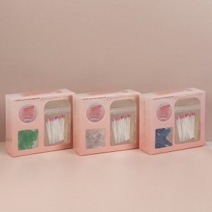 Набор для наращивания ногтей: стекловолокно, зажимы, прозрачный гель, в картонной коробке