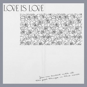 Пленка для цветов матовая, "Любовь и розы", 57х57см, белый