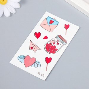 Товары для дома, дачи, отдыха Переводные тату цветные «Любовные послания и сладости», временные татуировки, 10.5?6 см