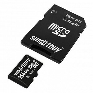 Карта памяти Micro SDXC  256GB Class 10 UHS-1 (с адаптером SD) SB256GBSDCL10-01