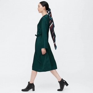 UNIQLO&HANA TAJIMA Атласное платье с V-образным вырезом