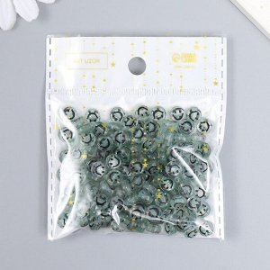 Бусины для творчества пластик "Смайлики" прозрачный зелёный набор 20 гр 0,3х0,7х0,7 см   736453