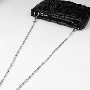 Цепочка для сумки, с карабинами, железная, 6 ? 8 мм, 120 см, цвет серебряный