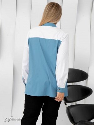 Блузка Эффектная блуза-рубашка в стиле «Casual» выполнена из гладкокрашеных тканей-компаньонов с высоким содержанием хлопкового волокна. Особого внимания заслуживает качество материала: ткань шелковис