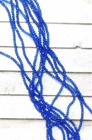 Бусины хрусталь 4 мм нить 43-45см цвет синий