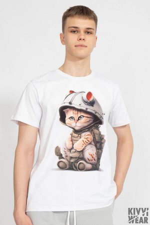 Футболка Футболка Kivviwear 1010/16 белый 
Состав: Хлопок-92%; Эластан-8%;
Сезон: Весна
Рост: 170

Джемпер мужской классического кроя. Принт методом термопереноса, цифровая печать. Ткань кулирная гла