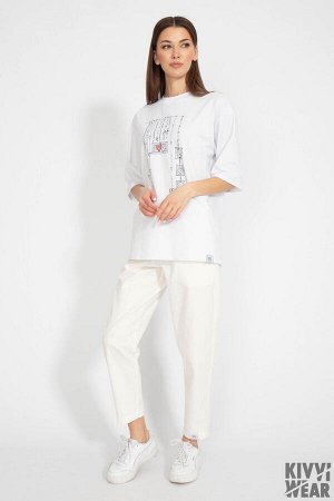 Футболка Футболка Kivviwear 4034/15 белый 
Состав: Хлопок-92%; Эластан-8%;
Сезон: Весна
Рост: 170

Джемпер свободного кроя. Удлиненный рукав, c завышенной горловиной. Ткань кулирная гладь , качество 