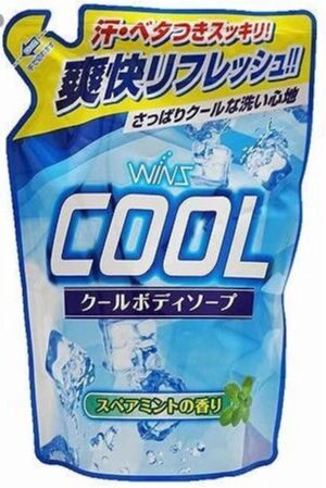 Охлаждающее мыло для тела с ментолом и ароматом мяты для мужчин и женщин Wins Cool Body Soap 340г мягкая упаковка /20