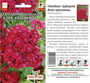 Цветы Гвоздика турецкая Алая красавица/Сем Алт/цп 0,2 гр.
