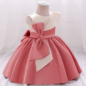 Платье детское для малышки, цвет розовый, с бантом