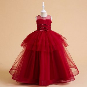 Платье детское, цвет бордовый