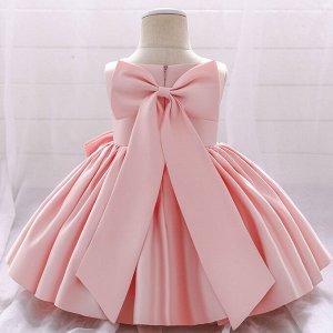 Платье детское для малышки с бантом, цвет розовый