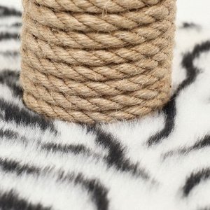 Домик для кошек с когтеточкой, круглый с игрушками, 65 х50 х 130 см, зебра