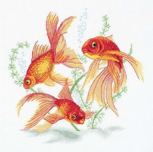 Набор для вышивания "PANNA" R-7141 "Золотые рыбки" 24 х 22.5 см